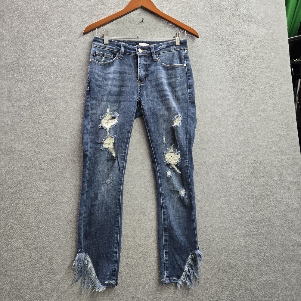 Judy Blue Women Jeans 1/25 Denim Skinny JB8821 Mid-Rise Distressed